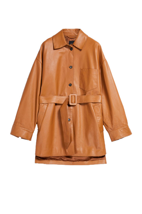 Weekend Max Mara Куртка SCENA из натуральной кожи с ремнем ( цвет), артикул 54760229 | Фото 1