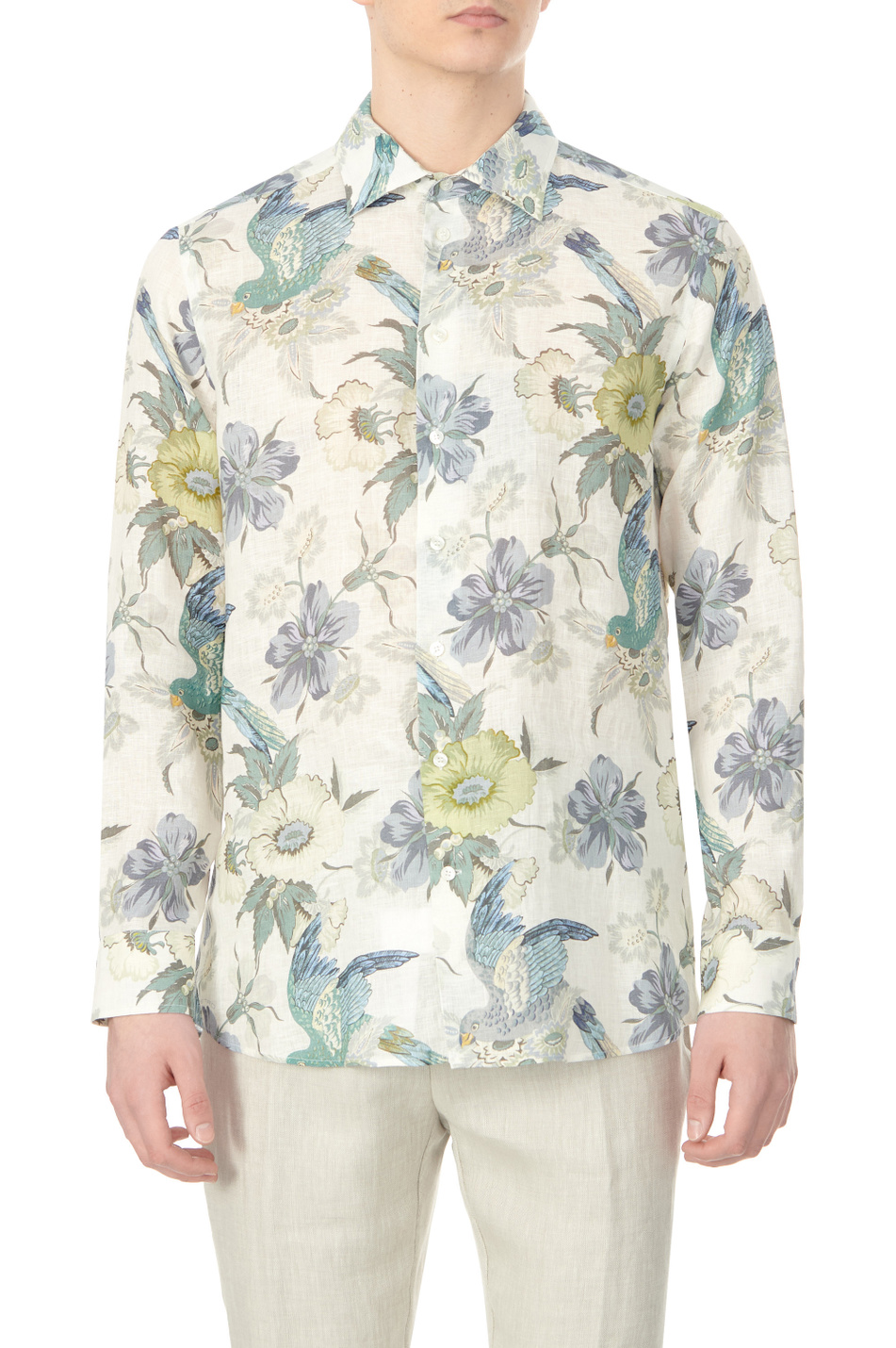Мужской Etro Рубашка из чистого льна с принтом (цвет ), артикул MRIB000199SA328X0830 | Фото 1