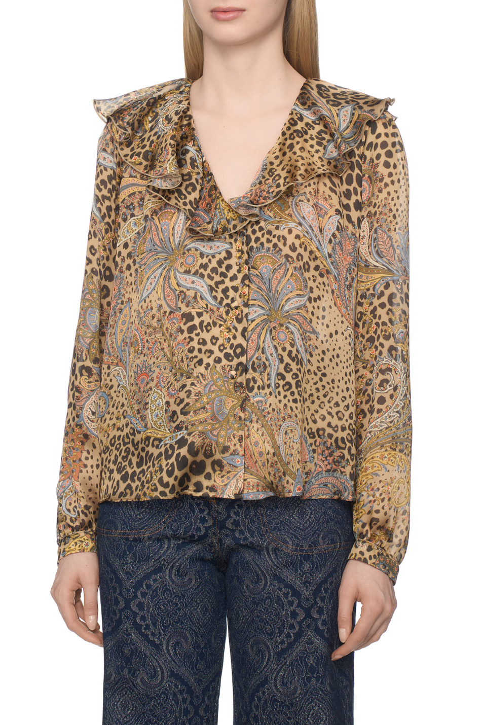 Женский Etro Блузка с леопардовым принтом (цвет ), артикул WRIA009499SA1N9X0826 | Фото 4