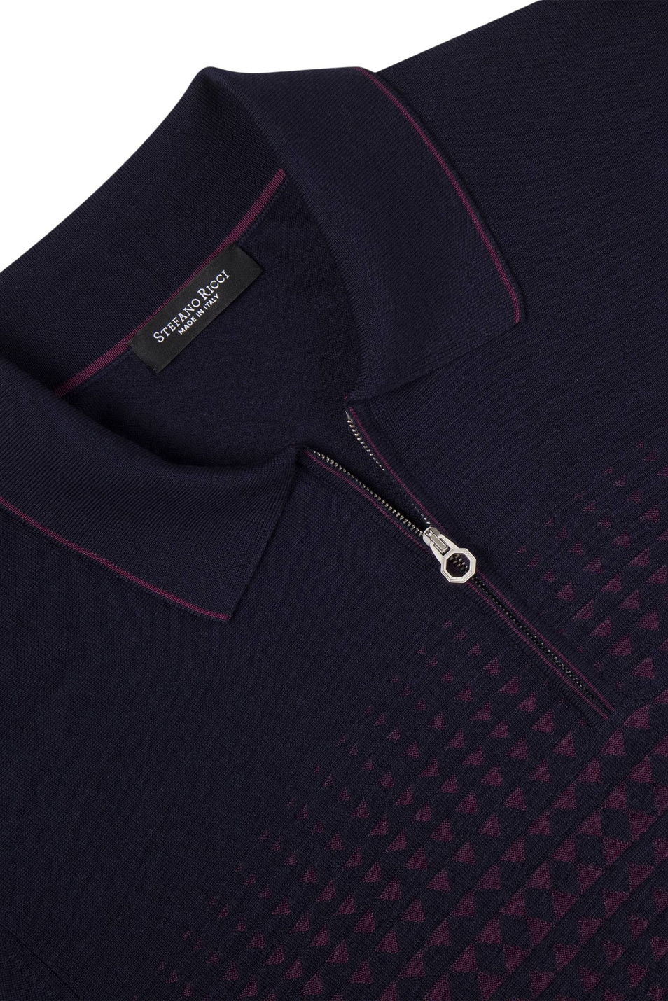 Джемпер поло из шерсти и шелка|Основной цвет:Синий Мужской Stefano Ricci Джемпер поло из шерсти и шелка (цвет ), артикул KE08016P30-E25372 | Фото 5