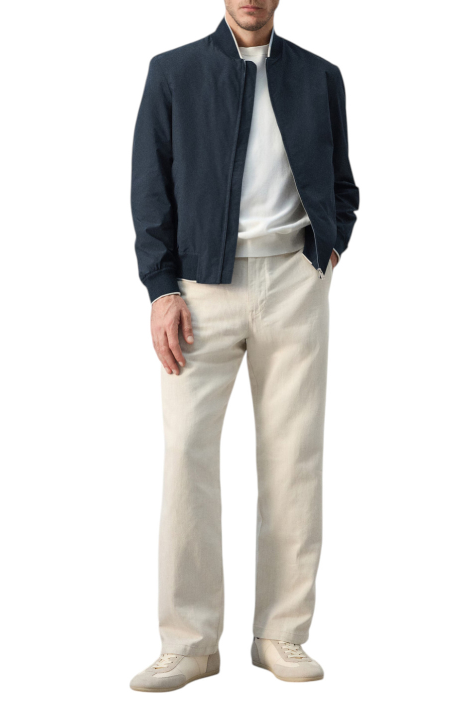 Мужской Mango Man Бомбер EROS однотонный (цвет ), артикул 27015935 | Фото 2