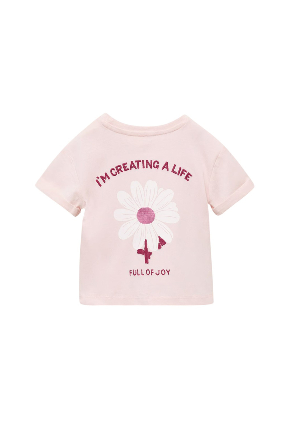 Девочкам Mango Kids Футболка JOY с вышивкой (цвет ), артикул 87027696 | Фото 2