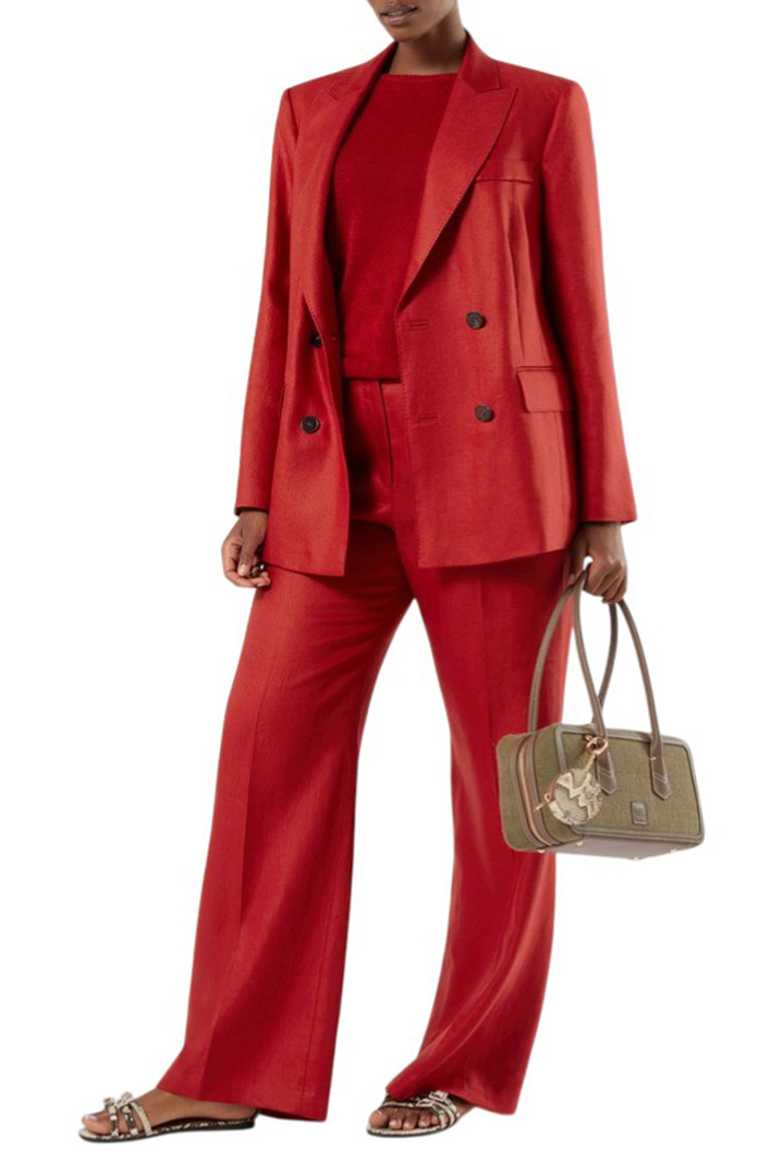 Брюки CANAPA изо льна|Основной цвет:Красный Женский Marina Rinaldi Брюки CANAPA изо льна (цвет ), артикул 2617131132 | Фото 2