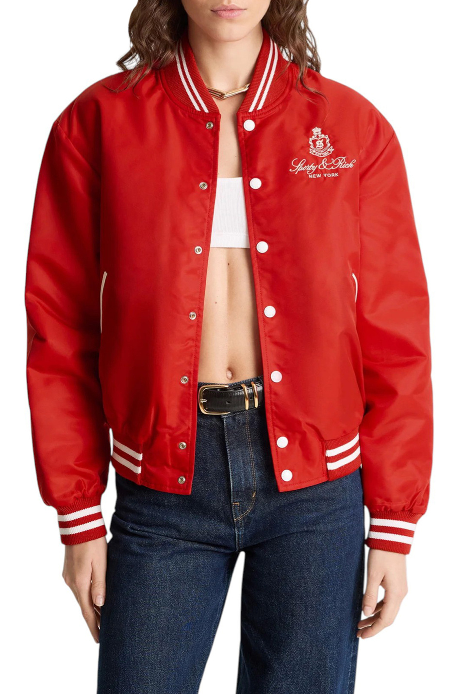 Женский Sporty & Rich Бомбер Vendome с логотипом (цвет ), артикул OW030602231RE34 | Фото 4