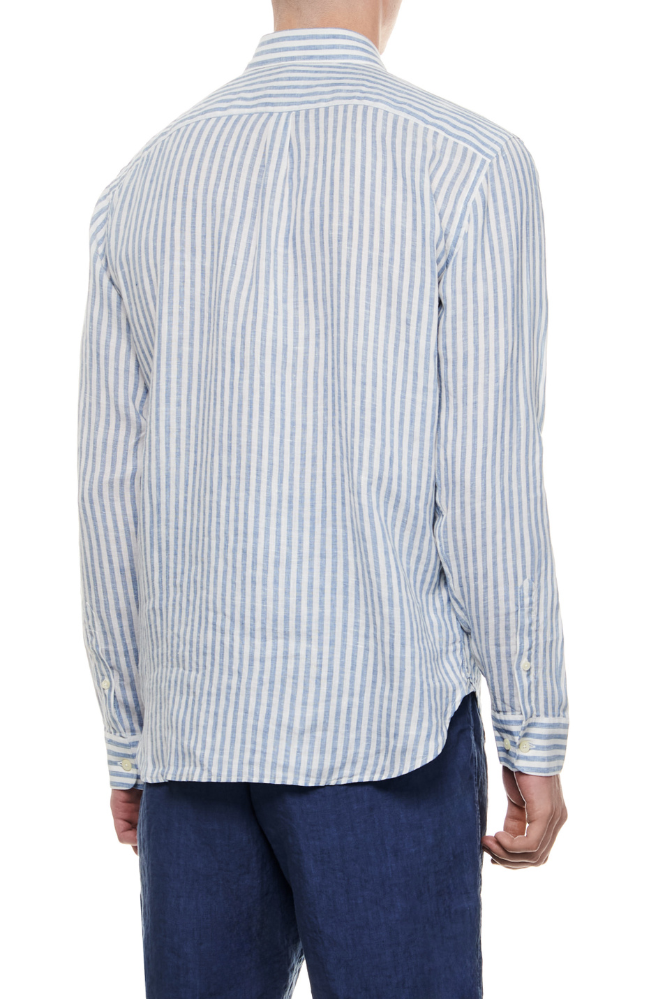 Мужской 120% Lino Рубашка из чистого льна в полоску (цвет ), артикул 31ALIM1425000G227 | Фото 3