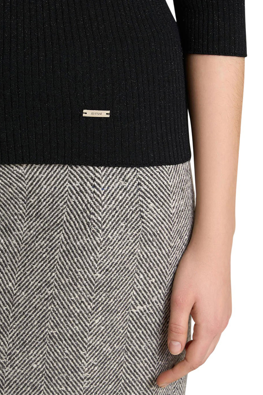 Водолазка из смесовой шерсти|Основной цвет:Черный Женский Kiton Водолазка из смесовой шерсти (цвет ), артикул D587230100O | Фото 5