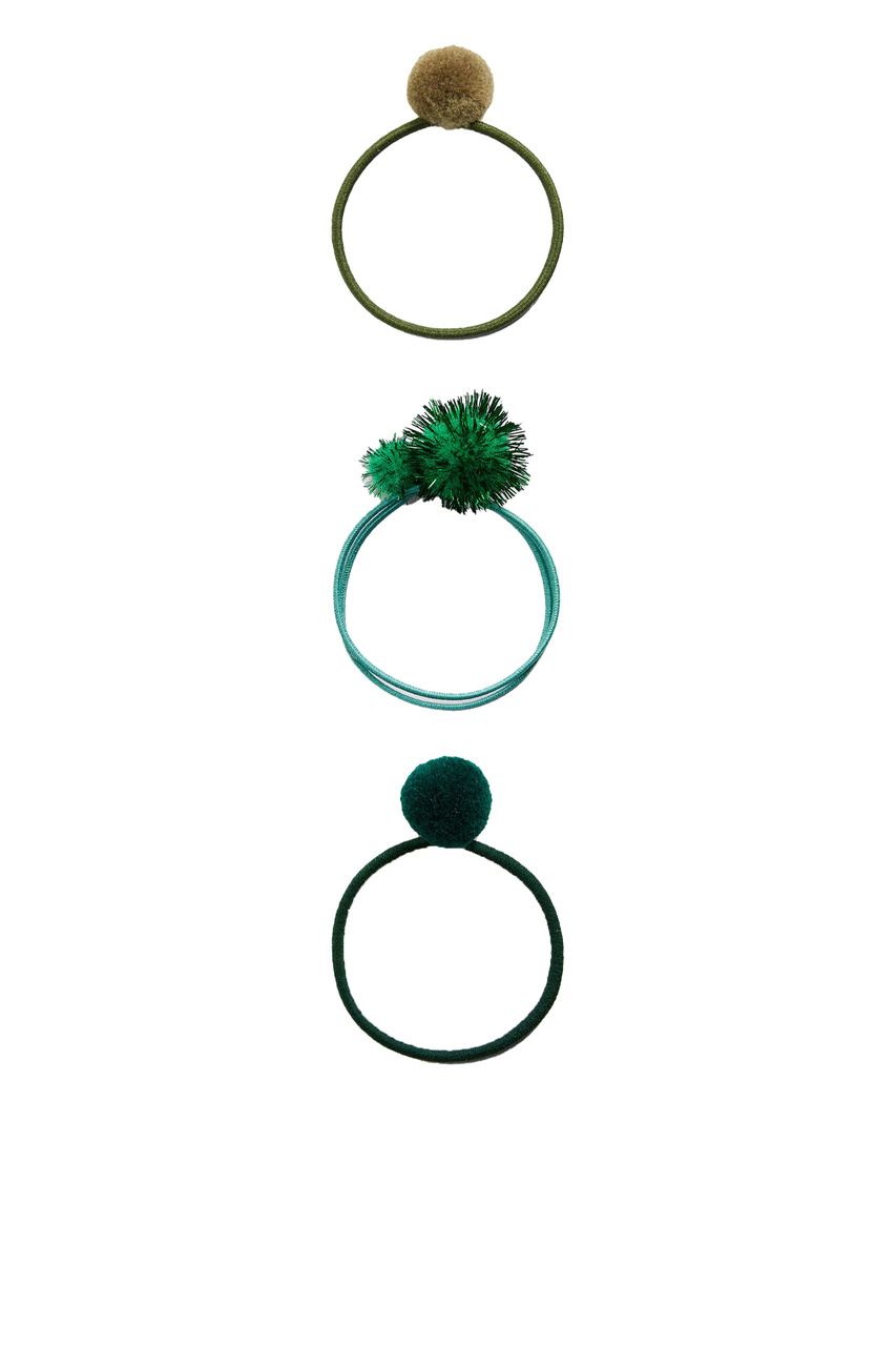 Набор резинок для волос POM|Основной цвет:Зеленый|Артикул:37039065 | Фото 1