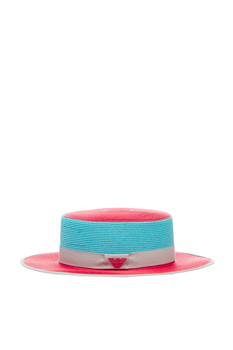Emporio Armani Плетеная шляпа с логотипом (Красный цвет), артикул 637339-2R507 | Фото 1