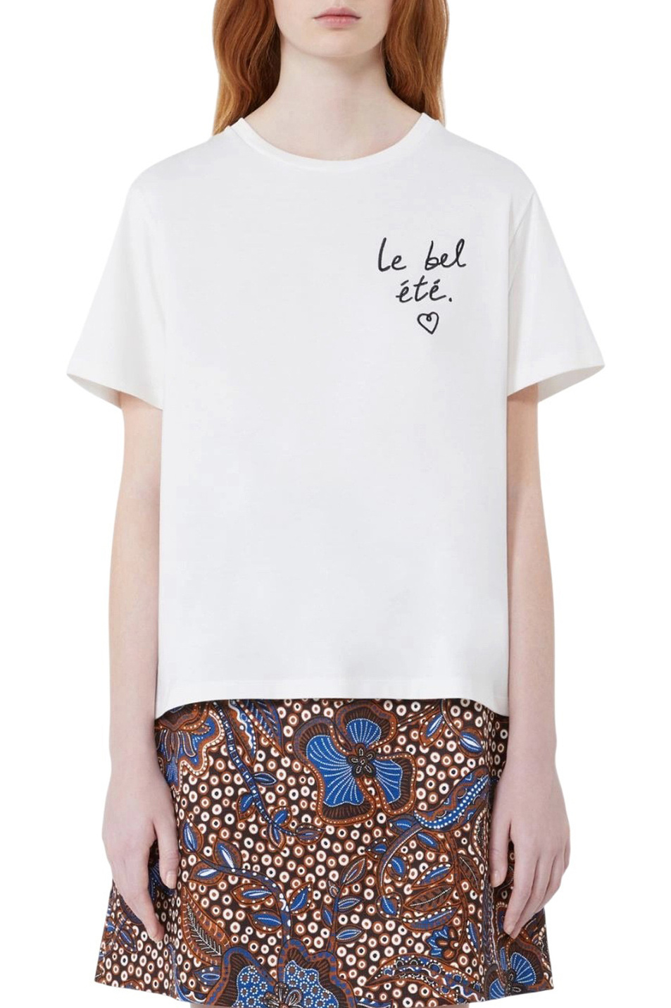 Женский Weekend Max Mara Футболка BORA из хлопка с вышивкой (цвет ), артикул 2615971042 | Фото 3