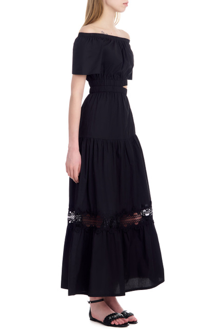 Платье из натурального хлопка|Основной цвет:Черный|Артикул:WA3081T4853 | Фото 2