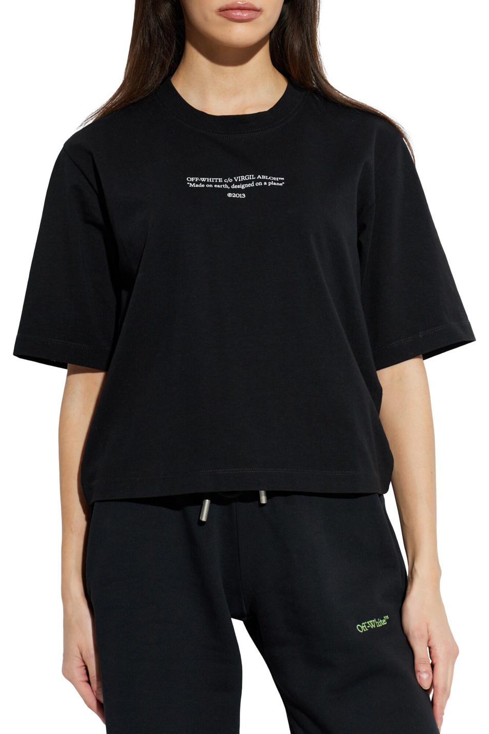Женский Off-White Футболка STATEMENT с принтом (цвет ), артикул OWAA124S26JER0061001 | Фото 4