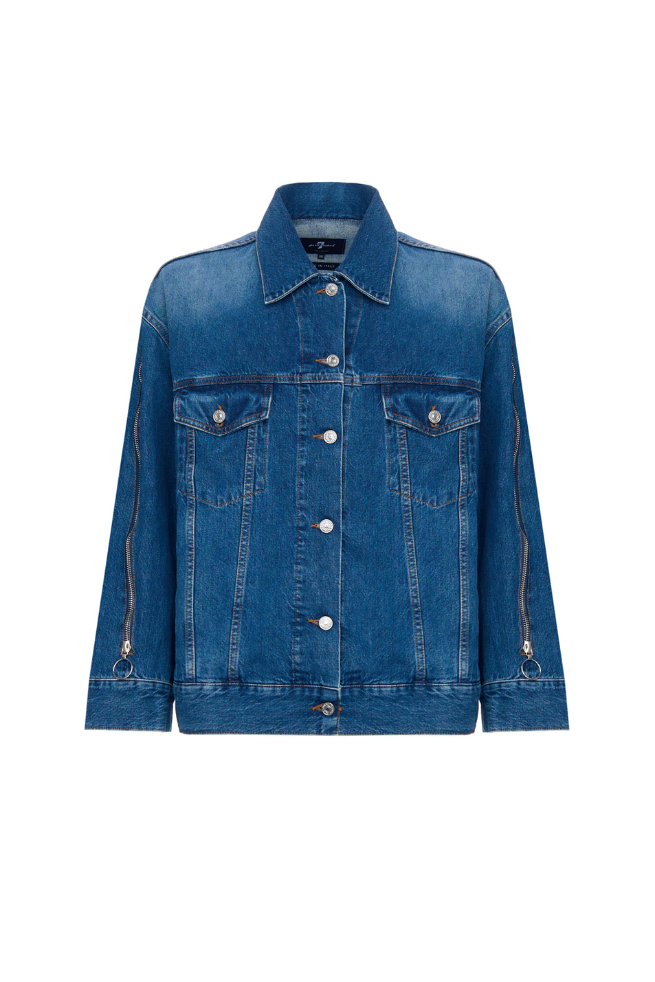 Женский 7 for all Mankind Куртка джинсовая из хлопка (цвет ), артикул JSCK066ZTO | Фото 1