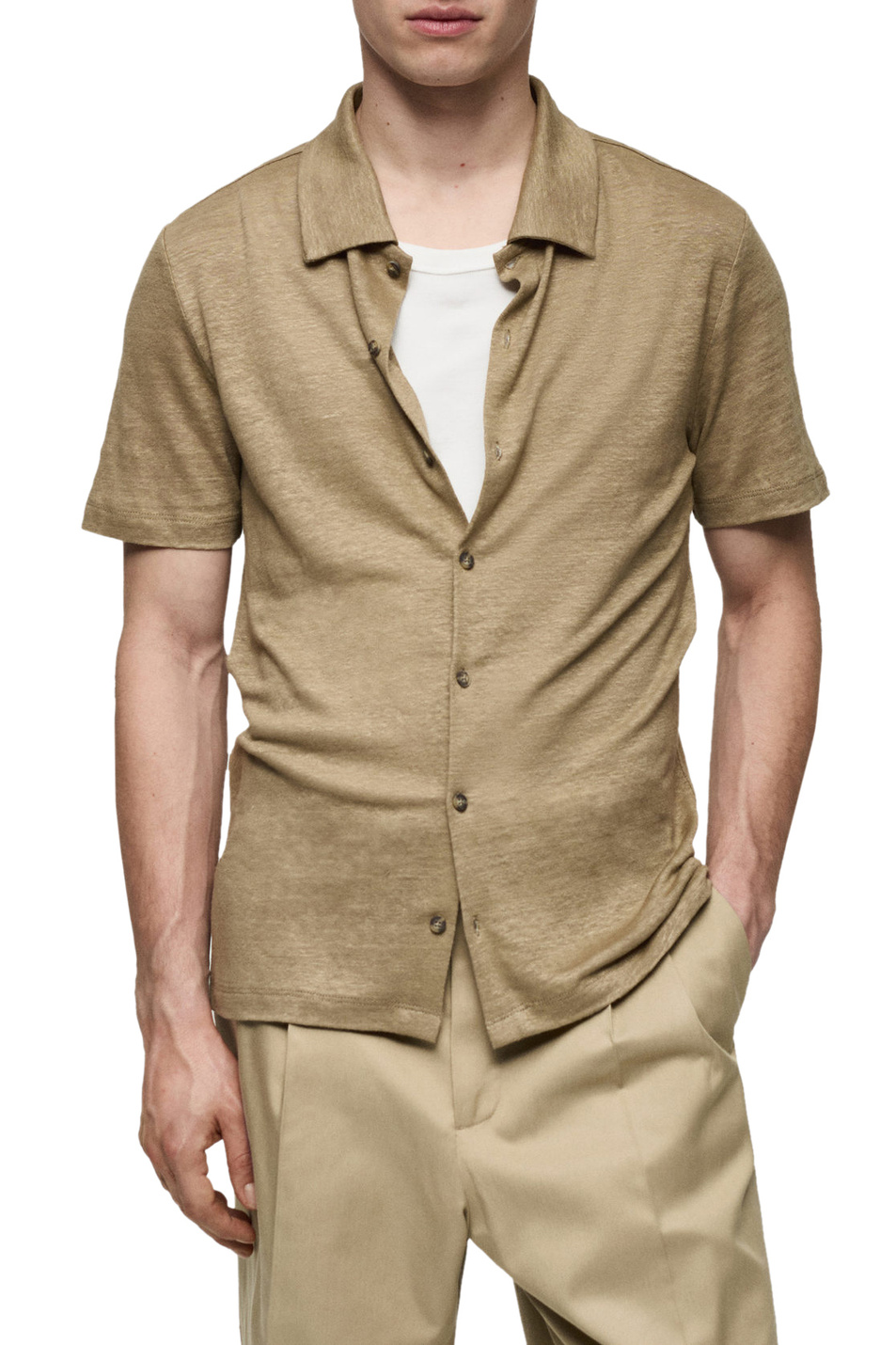 Мужской Mango Man Рубашка RICARD из чистого льна (цвет ), артикул 67076315 | Фото 3