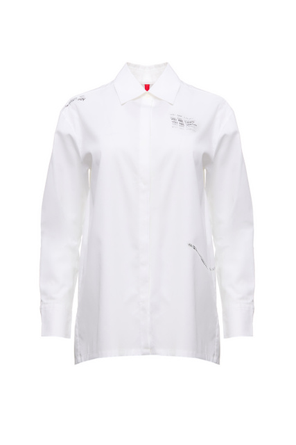 Хлопковая блузка Evey|Основной цвет:Белый|Артикул:50464275 | Фото 1