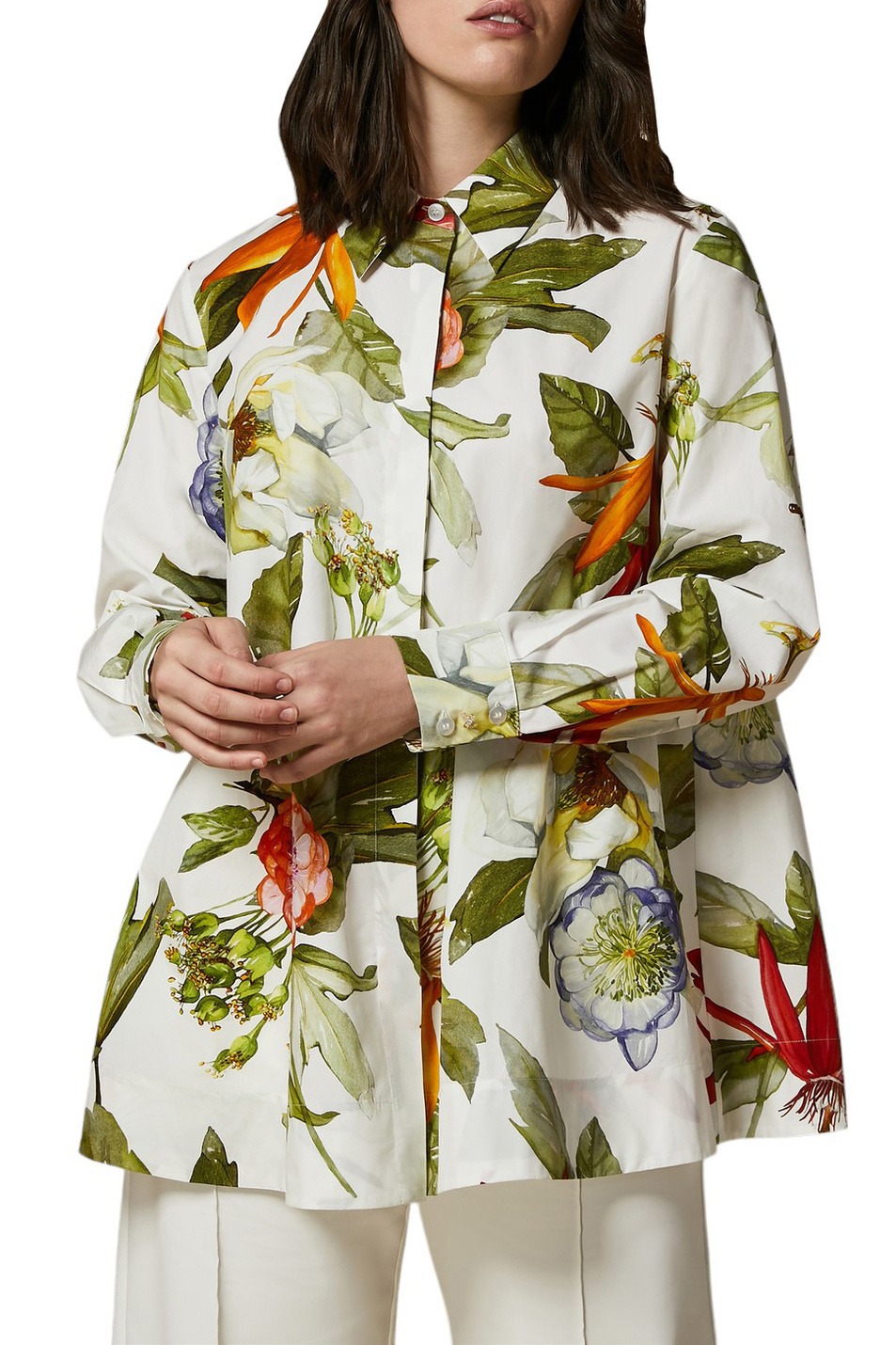 Женский Marina Rinaldi Рубашка APPIA из натурального хлопка с принтом (цвет ), артикул 2417191151 | Фото 3