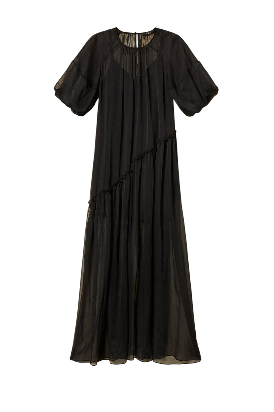 Платье с эффектом многослойности|Основной цвет:Черный Женский TWINSET Milano Платье с эффектом многослойности (цвет ), артикул 252AP2583 | Фото 1