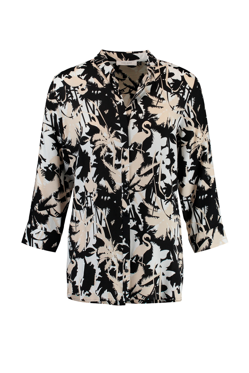 Блузка с принтом|Основной цвет:Разноцветный|Артикул:260002-66408 | Фото 1