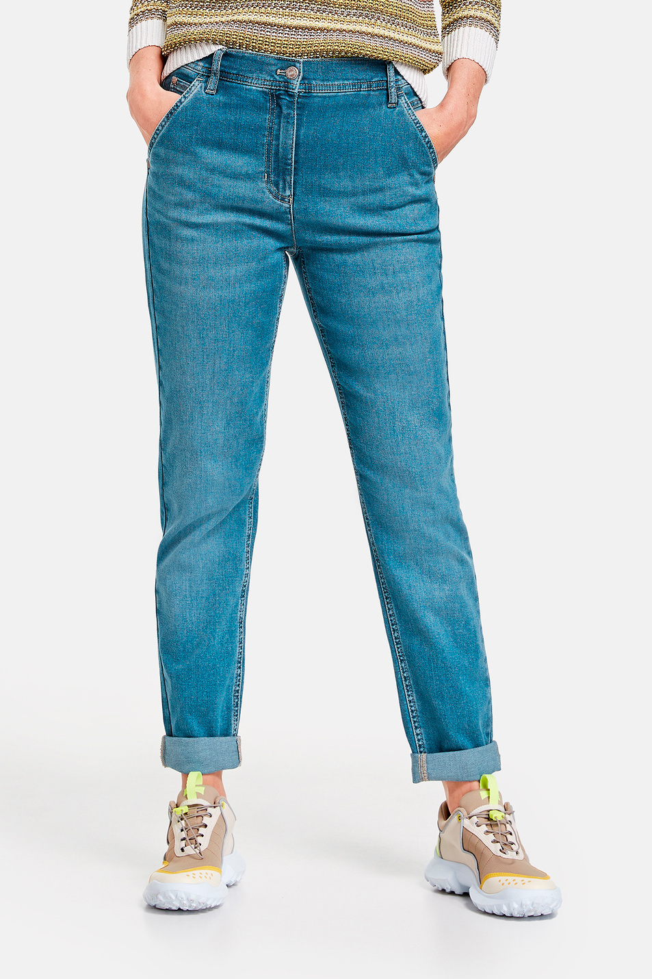 Gerry Weber Джинсы с завышенной талией и винтажными потертостями (цвет ), артикул 422039-67614-Modern Fit | Фото 4
