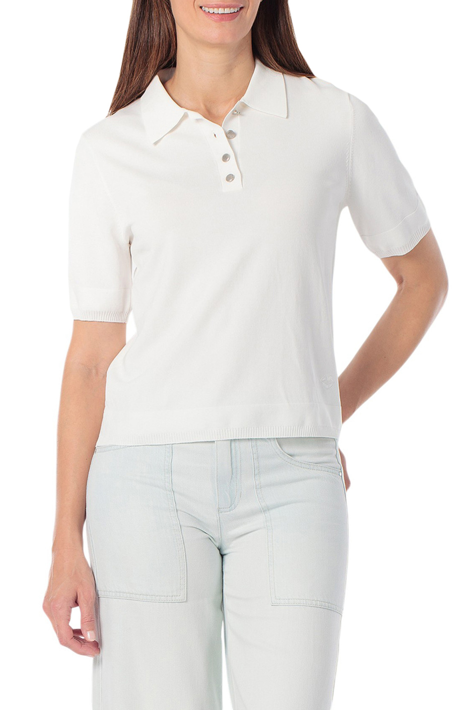 Женский Gerry Weber Джемпер-поло однотонный (цвет ), артикул N60953 | Фото 5