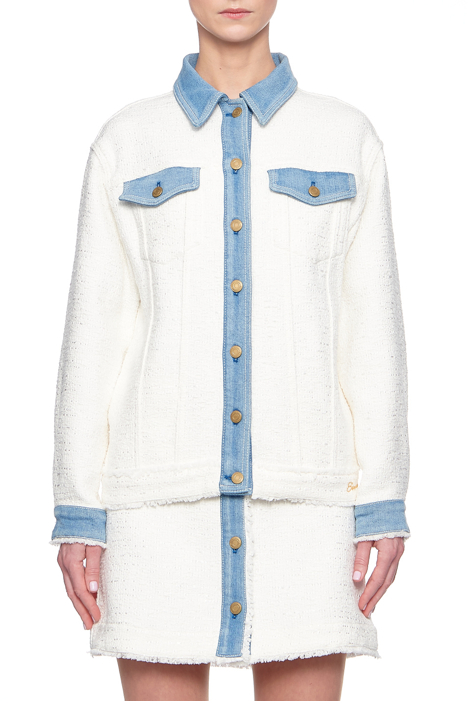Ermanno Firenze Куртка с контрастными джинсовыми деталями (цвет ), артикул D38ETCP29STU | Фото 3