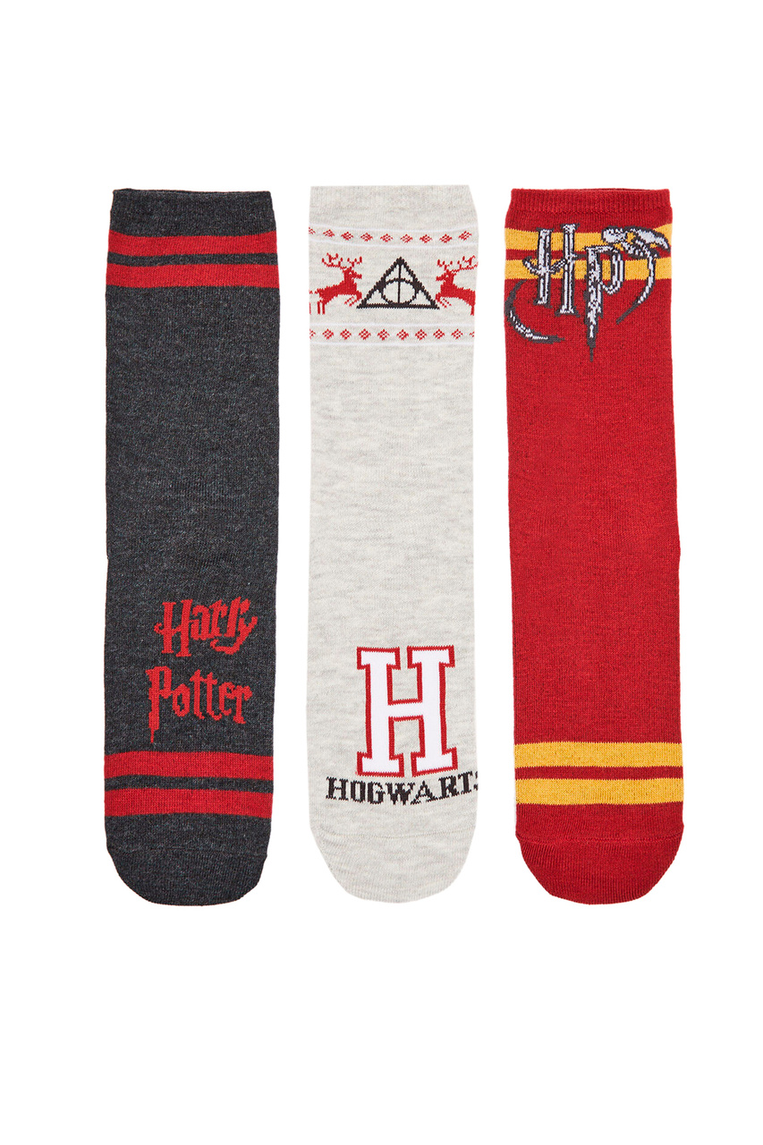 Набор носков с принтом "Harry Potter"|Основной цвет:Разноцветный|Артикул:4484846 | Фото 1