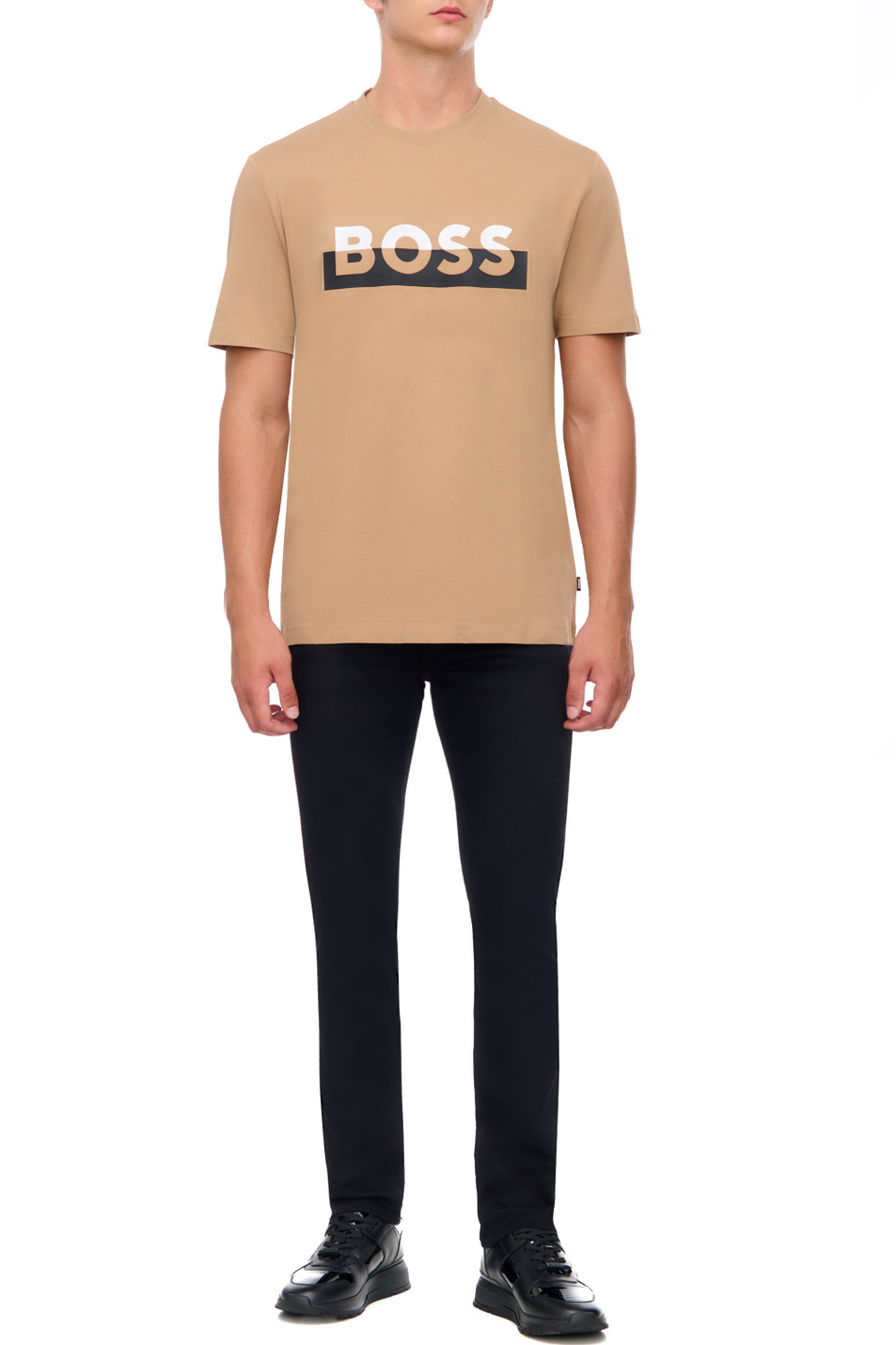 Мужской BOSS Футболка из натурального хлопка с логотипом (цвет ), артикул 50499584 | Фото 2
