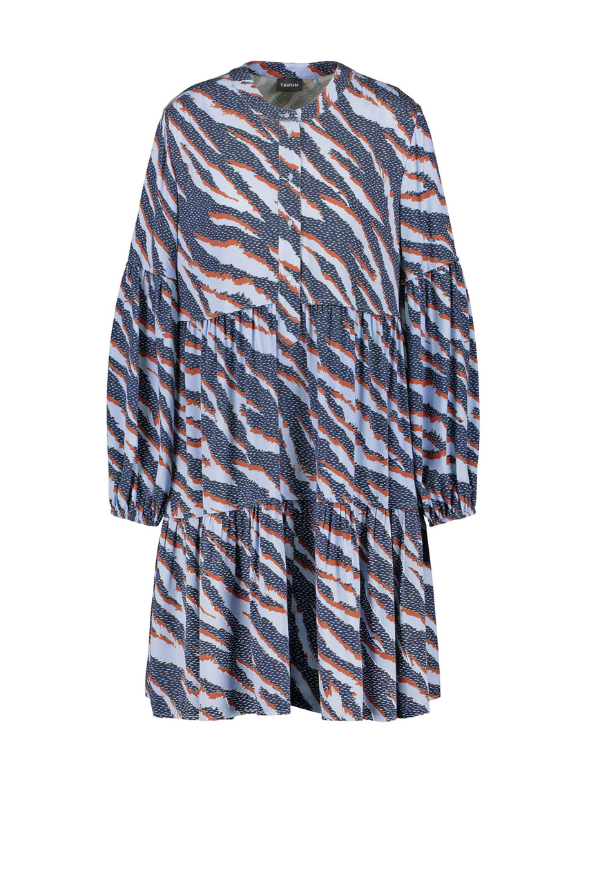 Платье-туника с принтом|Основной цвет:Синий|Артикул:880009-11311 | Фото 1
