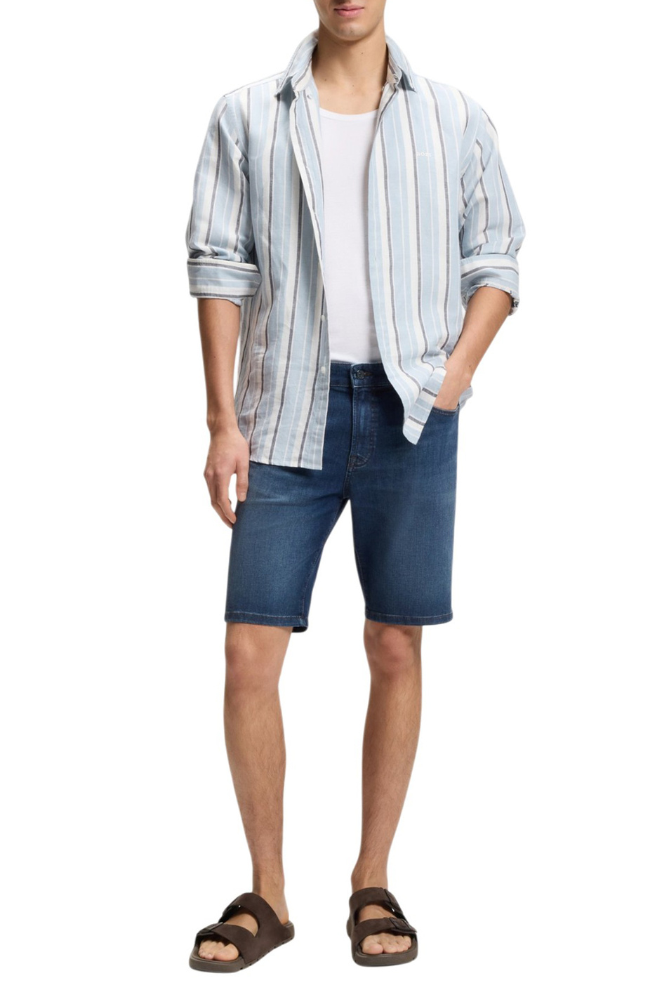 Мужской BOSS Шлепанцы Surfley из натуральной замши (цвет ), артикул 50563157 | Фото 4