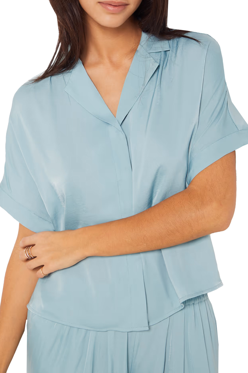 Пижамная рубашка JOY с короткими рукавами|Основной цвет:Голубой|Артикул:6544311 | Фото 1