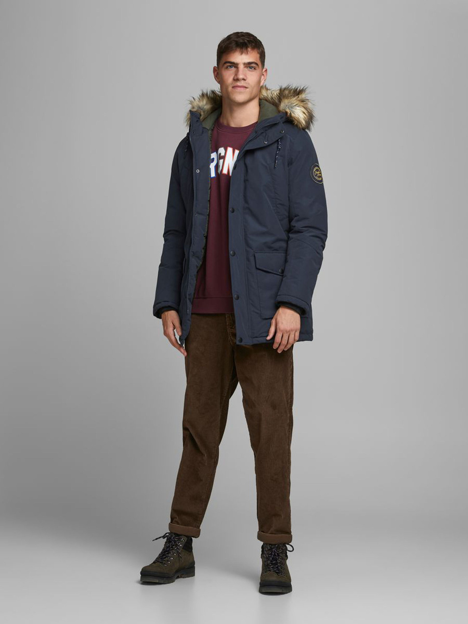 Мужской Jack & Jones Куртка с капюшоном с искусственным мехом (цвет ), артикул 12174383 | Фото 2