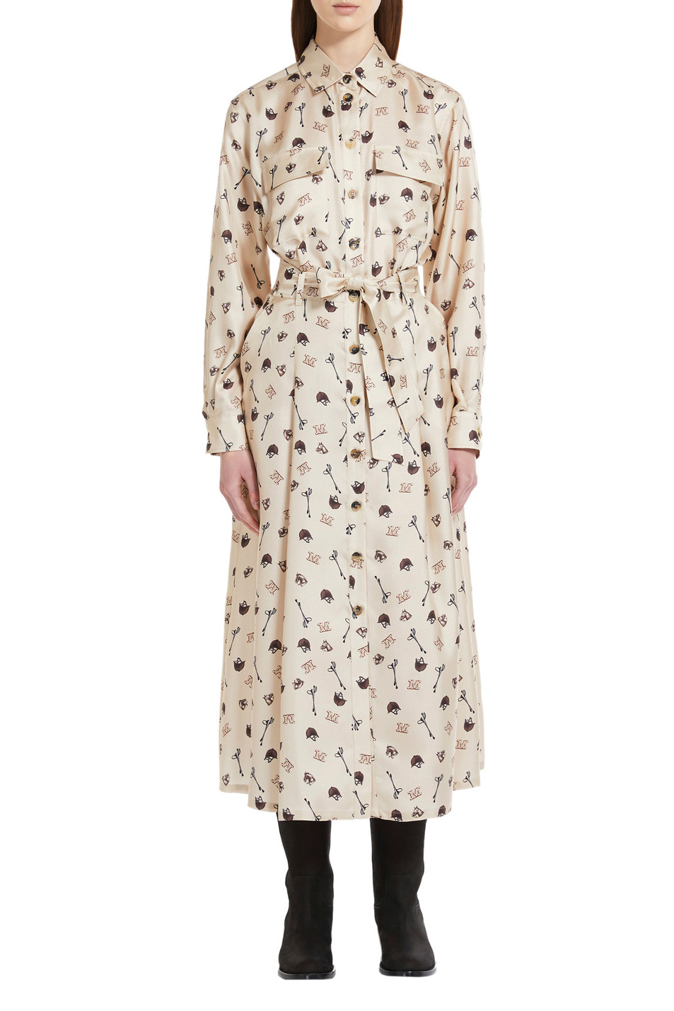 Max Mara Платье PASTE из чистого шелкового твила с набивным рисунком (цвет ), артикул 12261329 | Фото 3