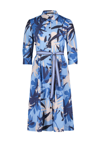 Платье-рубашка с принтом|Основной цвет:Синий|Артикул:1139/1091 | Фото 1