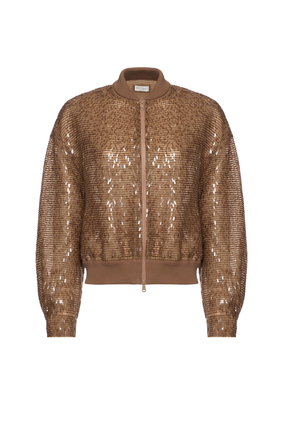 Бомбер из натурального шелка|Основной цвет:Коричневый Женский Brunello Cucinelli Бомбер из натурального шелка (цвет ), артикул MF940HW306 | Фото 1