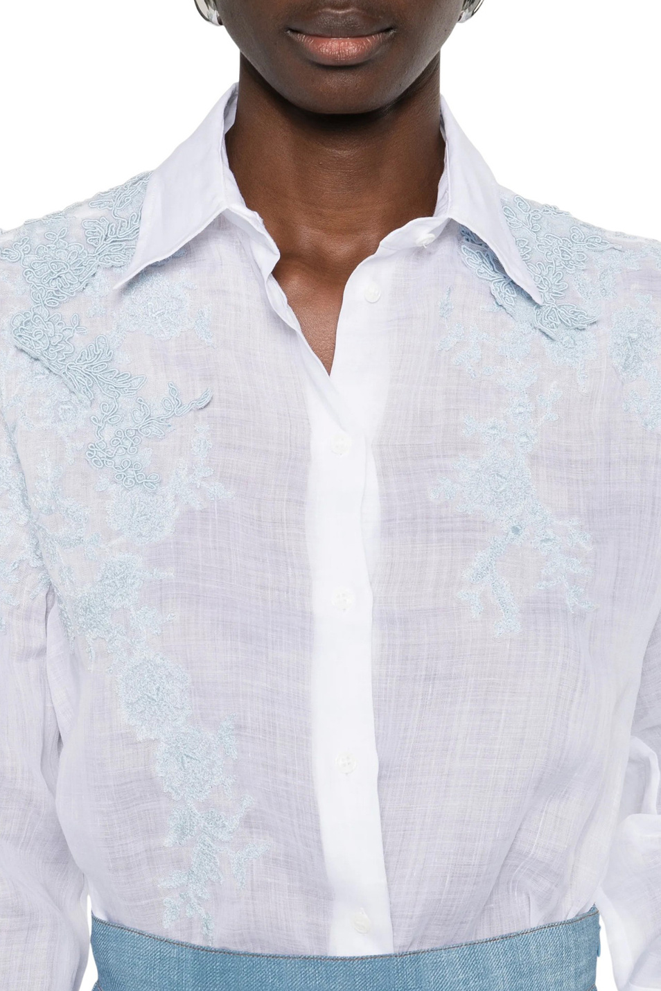 Женский ERMANNO SCERVINO Рубашка с вышивкой (цвет ), артикул D482K340APTUG | Фото 5