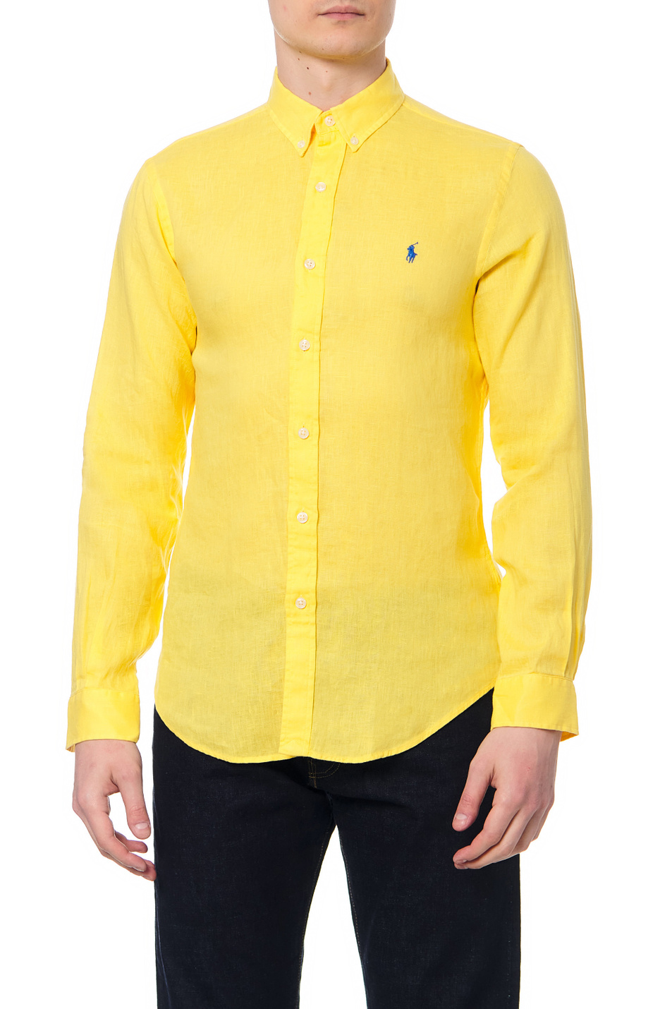 Polo Ralph Lauren Льняная рубашка с фирменной вышивкой на груди (цвет ), артикул 710829443007 | Фото 1