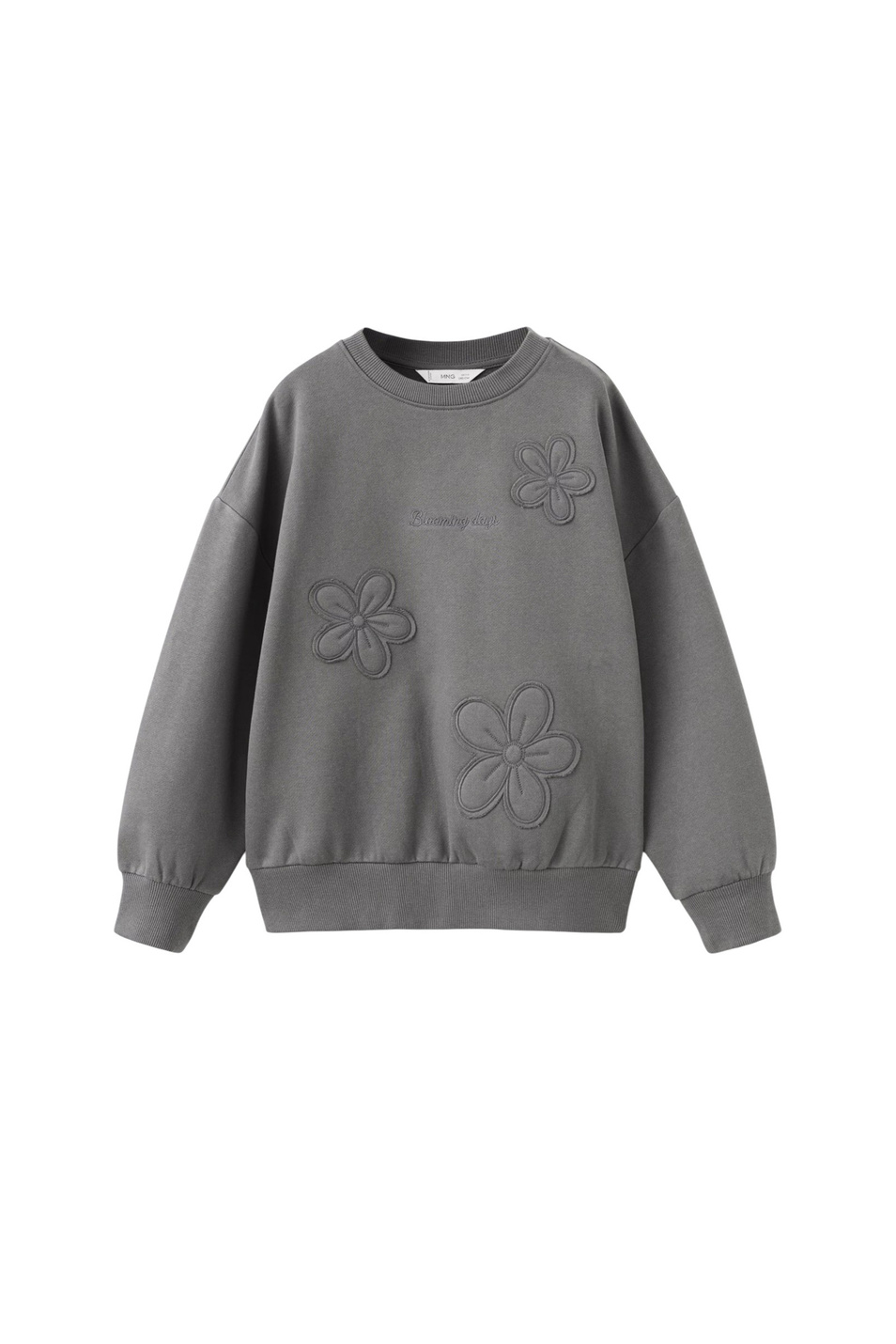 Свитшот BLOSSOM из хлопка|Основной цвет:Серый Девочкам Mango Kids Свитшот BLOSSOM из хлопка (цвет ), артикул 27023718 | Фото 1