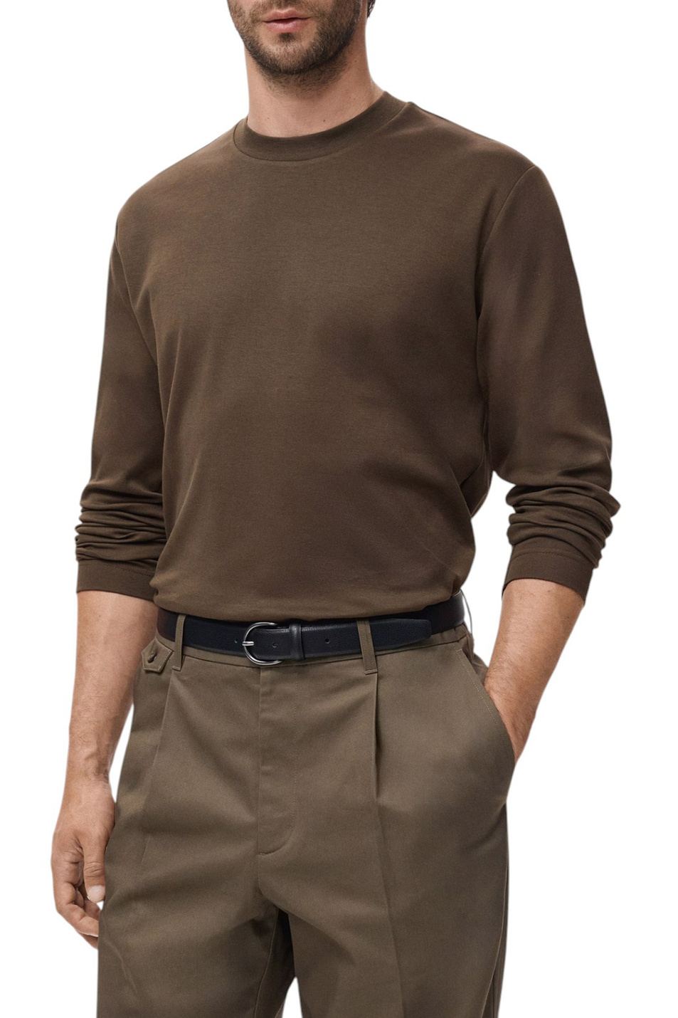 Мужской Mango Man Лонгслив GARETH из хлопка (цвет ), артикул 17025979 | Фото 3