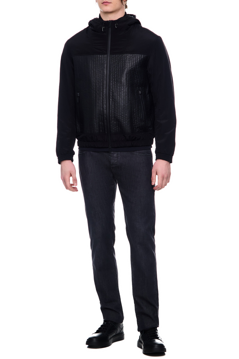Мужской Emporio Armani Куртка из кожи наппа с водоотталкивающими нейлоновыми вставками (цвет ), артикул D41R70-D1P70 | Фото 2