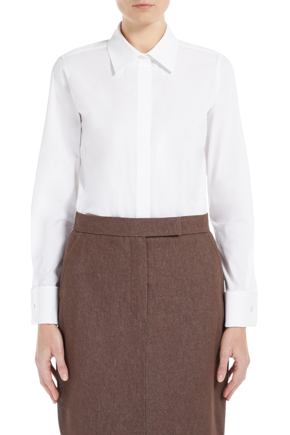 Женский Max Mara Рубашка-боди ANGORA1234 из эластичного хлопка (цвет ), артикул 2511111453 | Фото 3