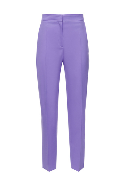 Однотонные брюки из смесовой шерсти|Основной цвет:Фиолетовый|Артикул:50477414 | Фото 1