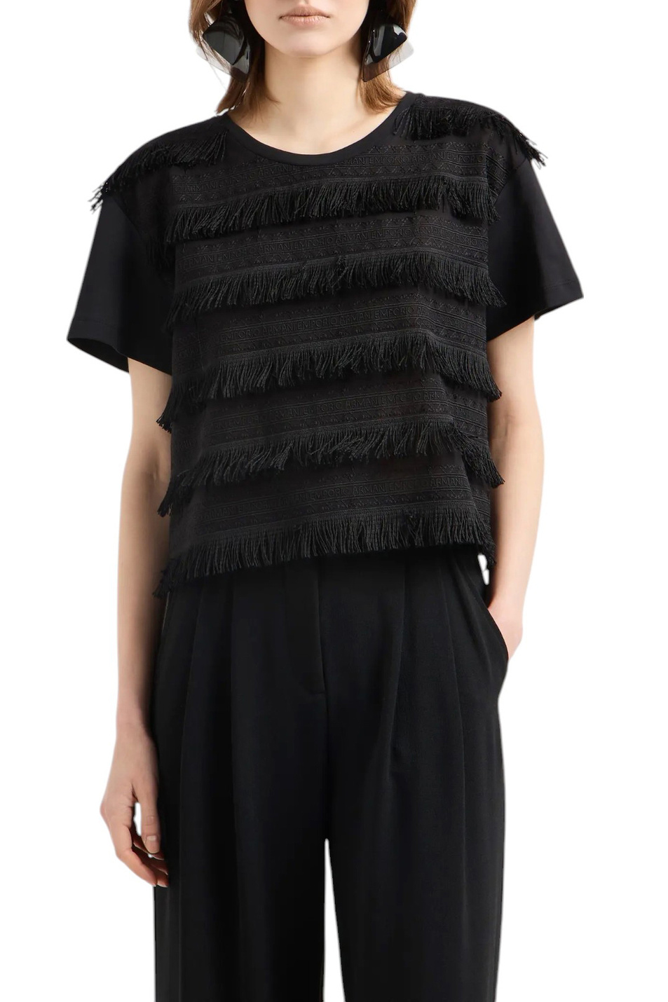 Женский Emporio Armani Футболка из хлопка (цвет ), артикул EW001518-AF12545 | Фото 3