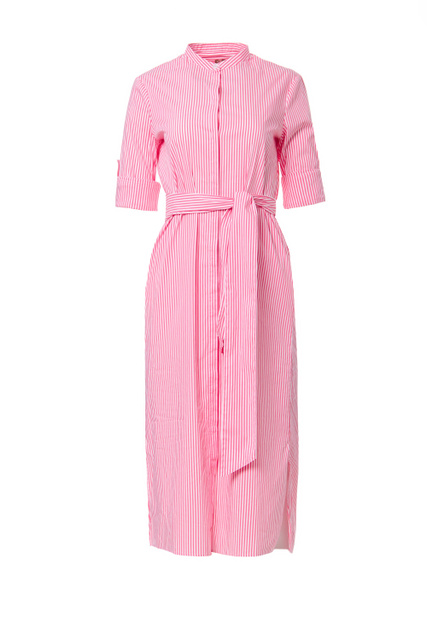 Платье-рубашка с поясом|Основной цвет:Розовый|Артикул:50468407 | Фото 1
