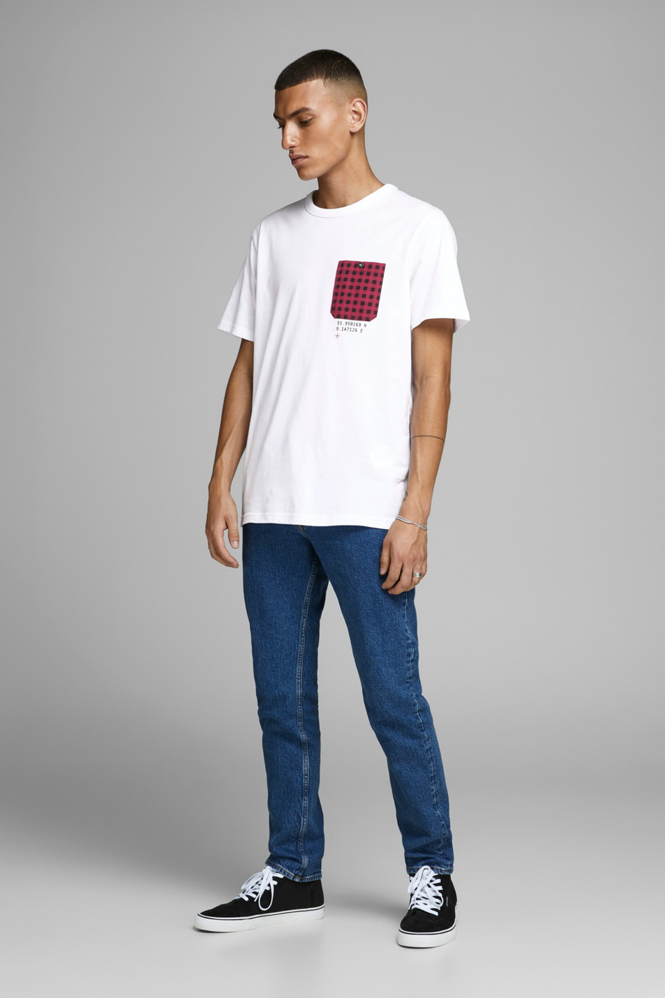 Мужской Jack & Jones Футболка с накладным карманом в клетку (цвет ), артикул 12162051 | Фото 4