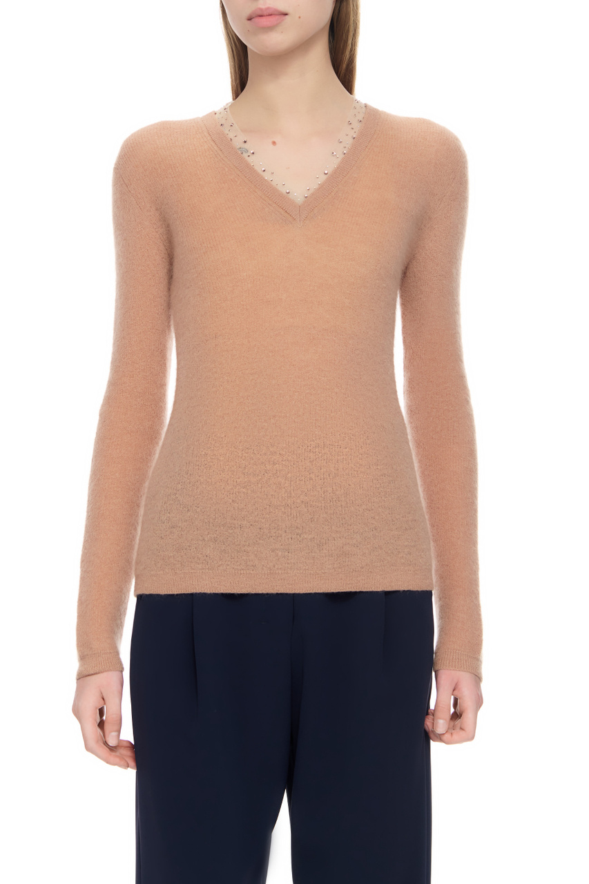 Пуловер NEVADA из мохера и смесовой шерсти|Основной цвет:Коричневый|Артикул:2363661339 | Фото 1