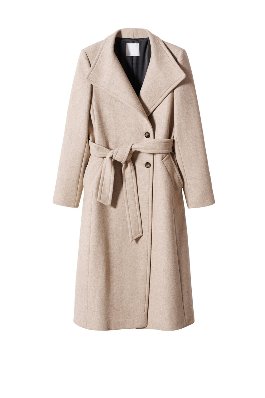 Пальто SIRENITA из смесовой шерсти|Основной цвет:Бежевый|Артикул:57035991 | Фото 1