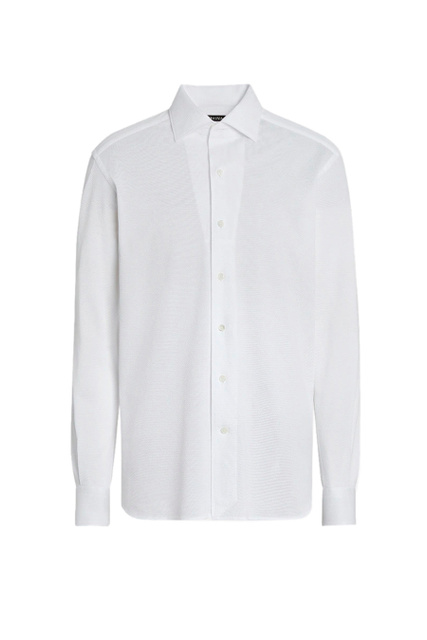 Рубашка из хлопкового джерси|Основной цвет:Белый|Артикул:UAX18-SRO1-101 | Фото 1