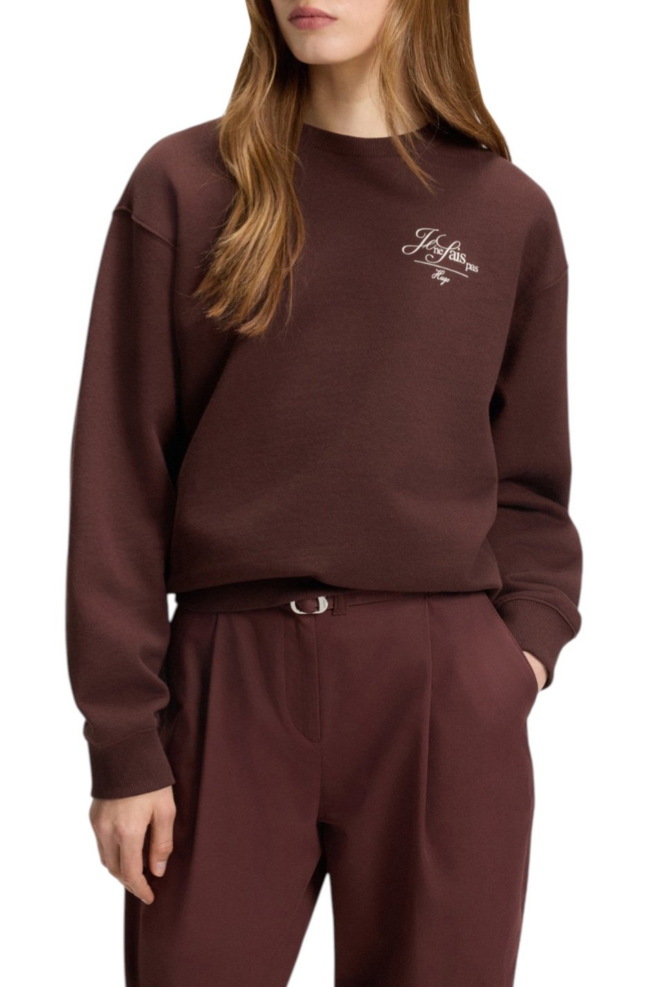 Свитшот Classic с надписью|Основной цвет:Коричневый Женский HUGO Свитшот Classic с надписью (цвет ), артикул 50545633 | Фото 3