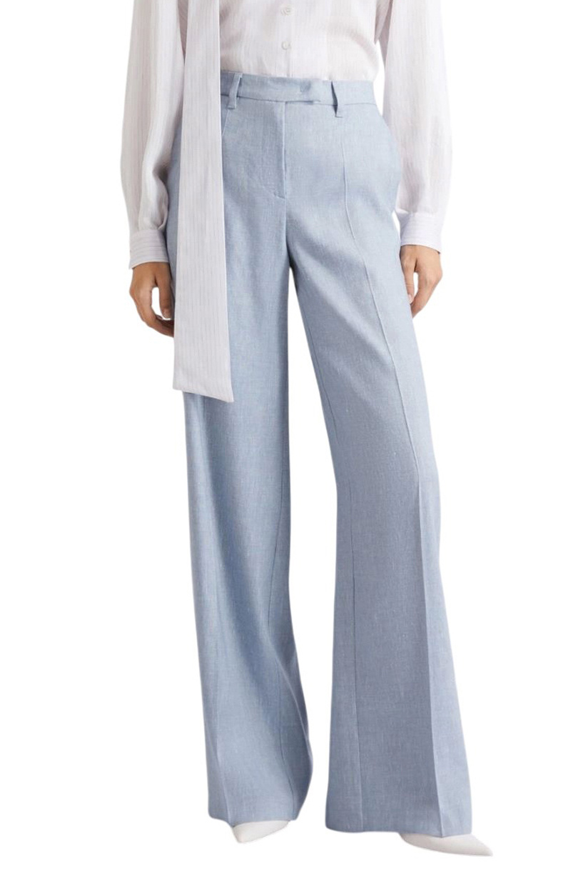 Брюки-палаццо MLLODINO из льна и вискозы|Основной цвет:Голубой Женский MARELLA Брюки-палаццо MLLODINO из льна и вискозы (цвет ), артикул 2613131121 | Фото 3