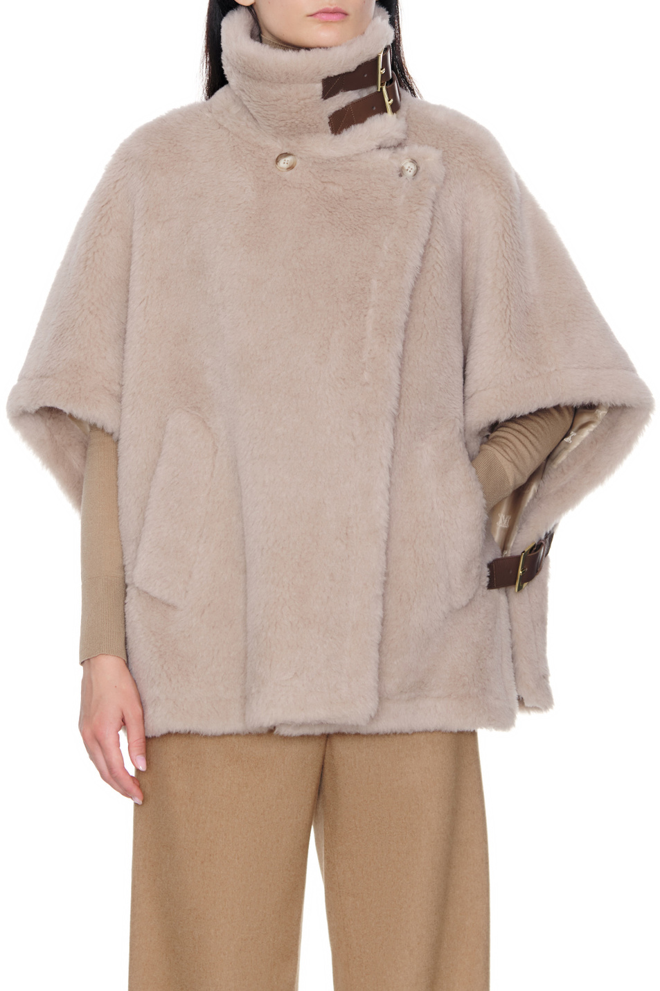 Женский Max Mara Пальто AGI1 из шерсти с добавлением шелка (цвет ), артикул 47361223 | Фото 4