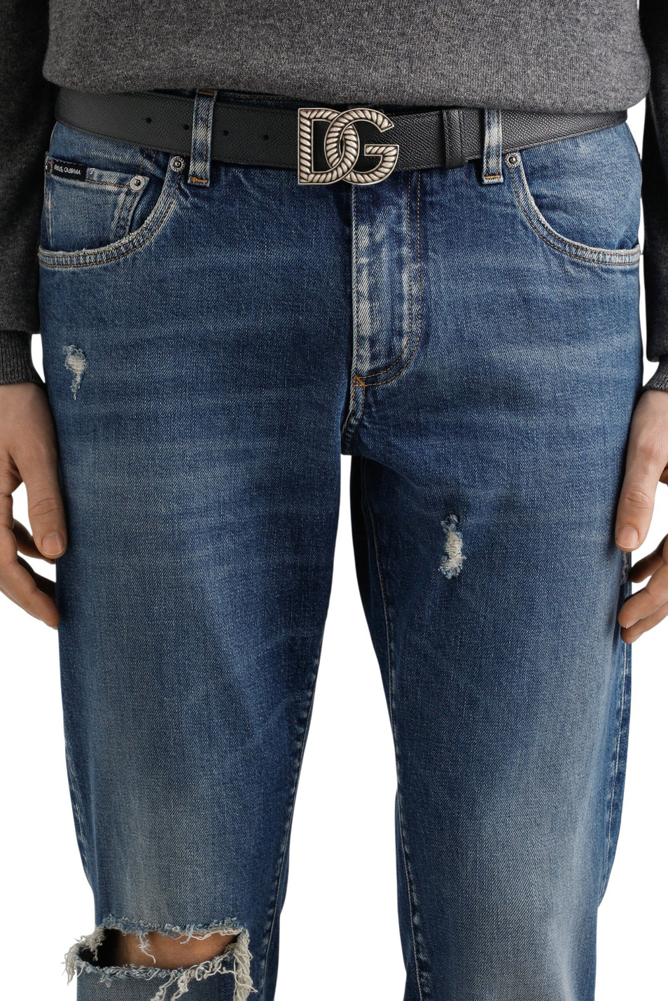 Ремень из натуральной кожи|Основной цвет:Черный Мужской Dolce & Gabbana Ремень из натуральной кожи (цвет ), артикул BC4942-AG651 | Фото 3